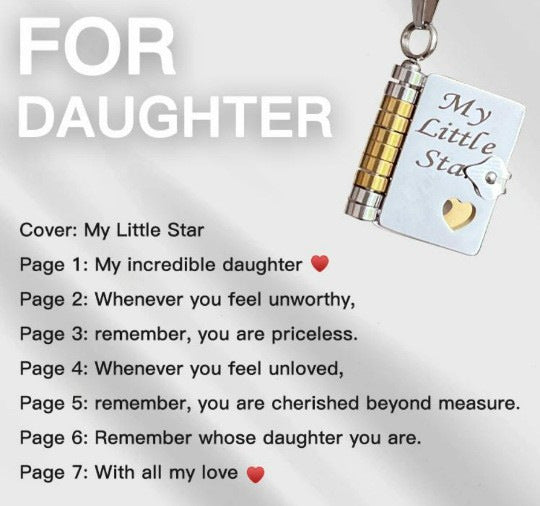 🔥🔥My Little Star Book Necklace for Daughter, Birthday Day Gift Graduation Jewelry of Love❥